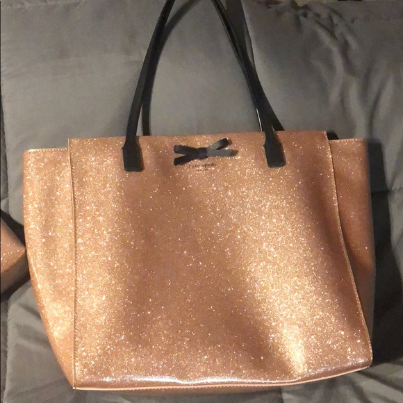 kate spade Handbags - Rose gold glitter Kate Spade tote